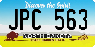 ND license plate JPC563