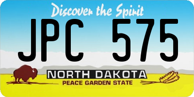 ND license plate JPC575