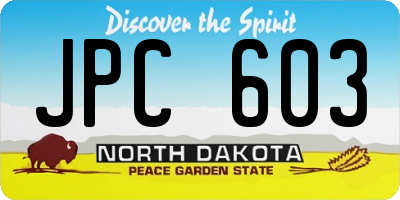 ND license plate JPC603