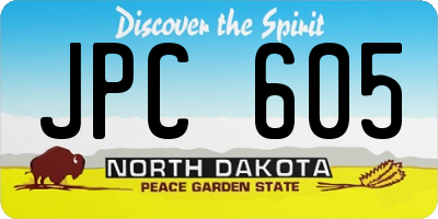 ND license plate JPC605