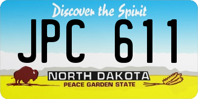 ND license plate JPC611