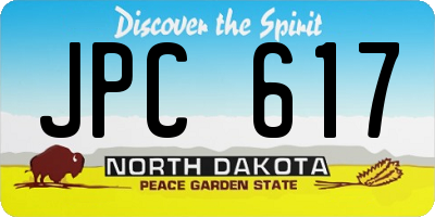 ND license plate JPC617