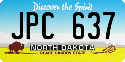 ND license plate JPC637