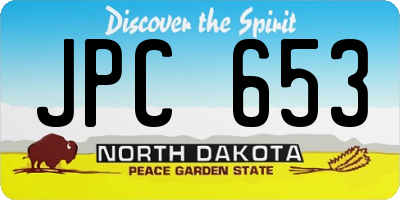 ND license plate JPC653
