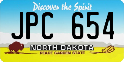 ND license plate JPC654