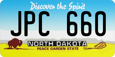 ND license plate JPC660