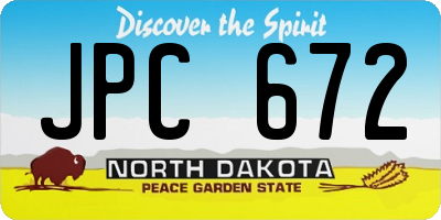 ND license plate JPC672