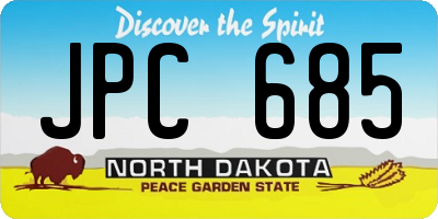 ND license plate JPC685