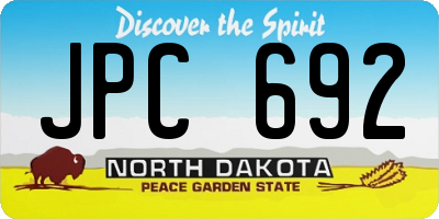ND license plate JPC692