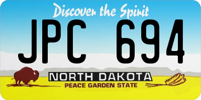ND license plate JPC694