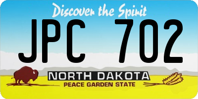 ND license plate JPC702