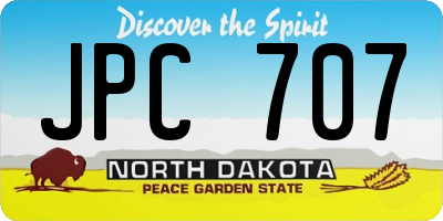 ND license plate JPC707