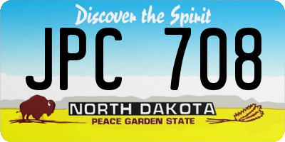 ND license plate JPC708