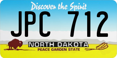 ND license plate JPC712