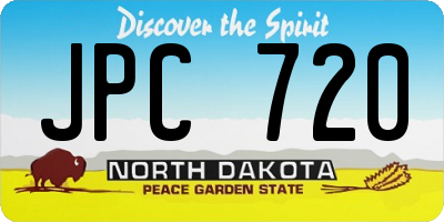 ND license plate JPC720