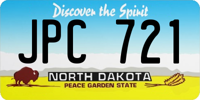 ND license plate JPC721