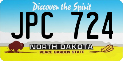 ND license plate JPC724