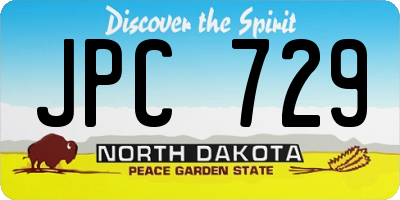 ND license plate JPC729