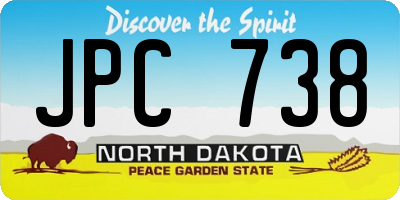 ND license plate JPC738