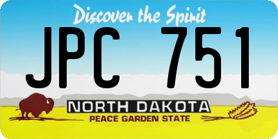 ND license plate JPC751