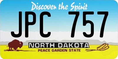 ND license plate JPC757