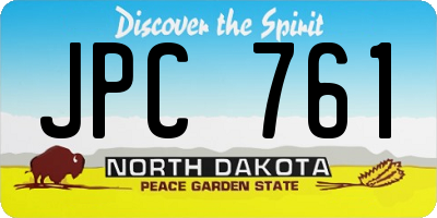 ND license plate JPC761
