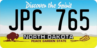 ND license plate JPC765