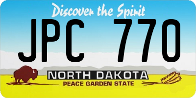 ND license plate JPC770