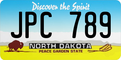 ND license plate JPC789