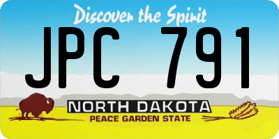 ND license plate JPC791