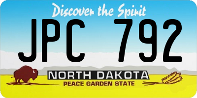 ND license plate JPC792