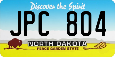 ND license plate JPC804