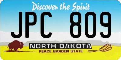 ND license plate JPC809