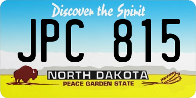 ND license plate JPC815