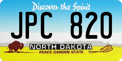 ND license plate JPC820