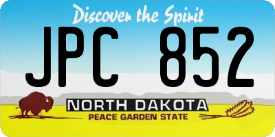 ND license plate JPC852