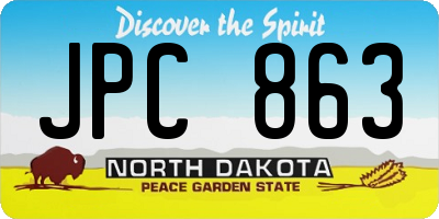 ND license plate JPC863