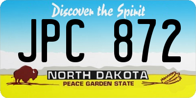 ND license plate JPC872