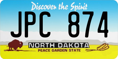 ND license plate JPC874
