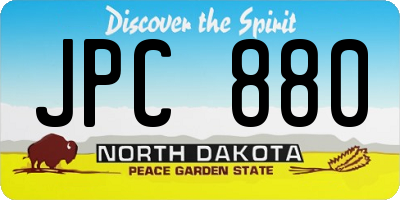 ND license plate JPC880