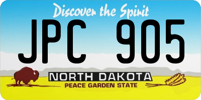 ND license plate JPC905
