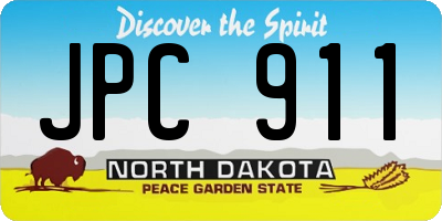 ND license plate JPC911