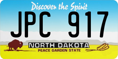 ND license plate JPC917
