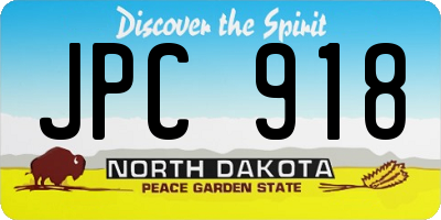 ND license plate JPC918