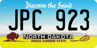 ND license plate JPC923