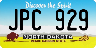 ND license plate JPC929