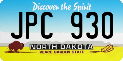 ND license plate JPC930