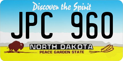 ND license plate JPC960