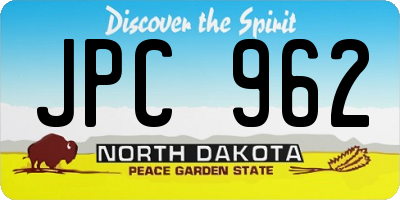 ND license plate JPC962