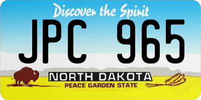 ND license plate JPC965